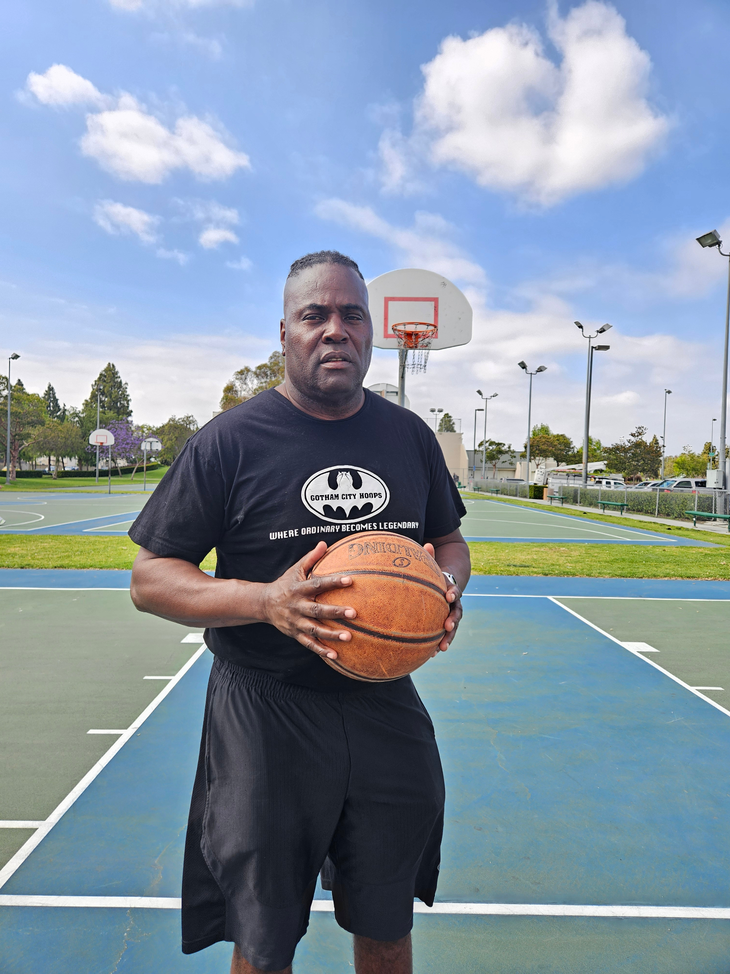 Coach Fentriss Winn on basketball court